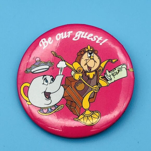 Disney "Be Our Guest!" Pin Button Pinback Beauty and the Beast - Picture 1 of 4